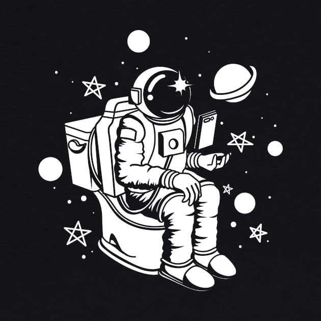 Poopin Astronaut Boldly Go Funny Space Gift by atomguy